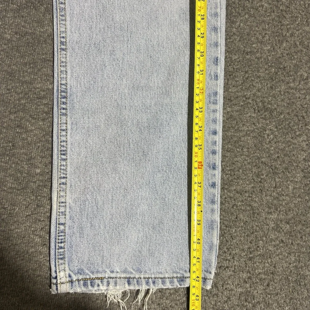 Levi's 505 Jeans Men 34x31 Blue Regular Fit Distressed Light Wash Denim Pants